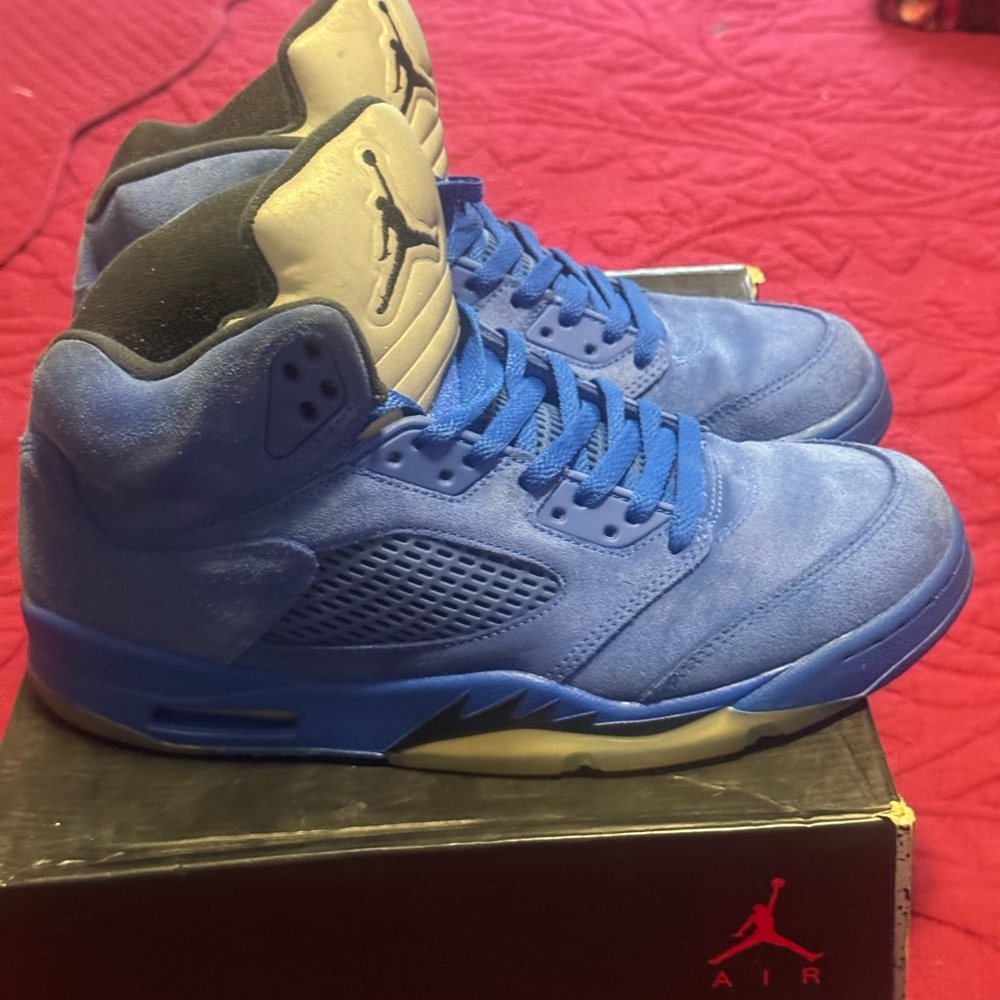 Jordan Blue Suede Sneakers High-Top Style